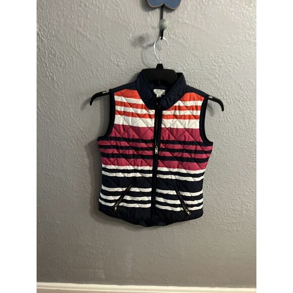 Crown & Ivy Women's Vest Blue Striped Size PS - Picture 2 of 7